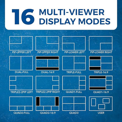 OREI 4K 4x4 HDMI Matrix Video Wall Controller Processor Multiviewer Display Upto 4K 60hz 2x1, 1x2, 1x3, 1x4 Supports 180 Degree Rotate RS-232 Audio Extraction (UHD-44MVW)