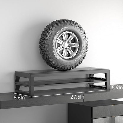 GECKOSTROLL 2-Tier Metal Computer monitor stand Laptop Desk Shelf & Monitor Riser ，27.55 inches long desk riser Monitors/PC/Laptop/Computer Space Saver Organizer (Basic Version, Two-layer 700mm)