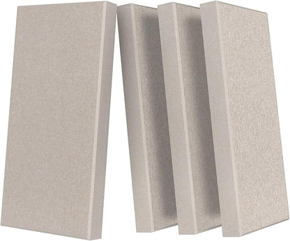 UMIACOUSTICS 4 PCS Acoustic Panels with Hanging Brackets, 2” Thick Fiberglass Sound Proof Panels Removable for Studios, Office, Home Theater Wall- Linen