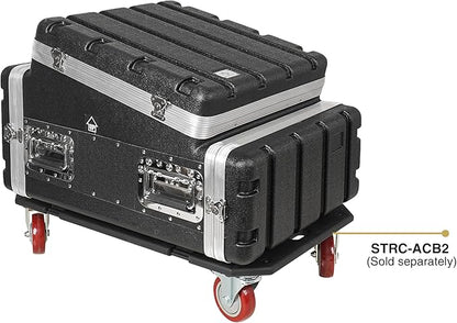 Sound Town Lightweight and Compact 4U ATA ABS Rack Case, with Slant Mixer Top, 21" Depth, 10U Top and 4U Side Spaces (STMR-A10X4U)