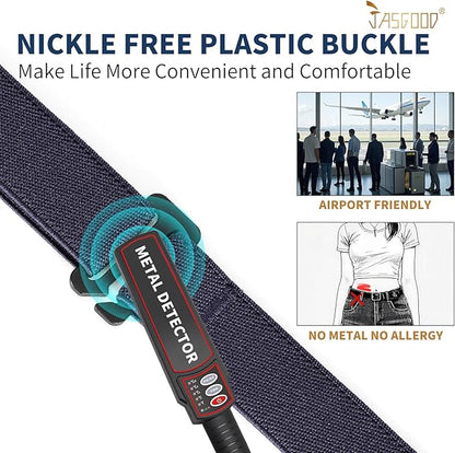 JASGOOD Women No Show Stretch Belt Elastic Web Strap Belt with Flat Buckle for Jeans Pants Dresses