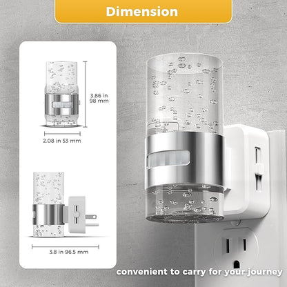 L LOHAS LED Motion Sensor Night Light,Dimmable Night Lights Plug into Wall, 3000K Night-Lights with 0-100 LM Adjustable, Acrylic Bubble Plug in Nightlight for Bathroom Hallway Nursery