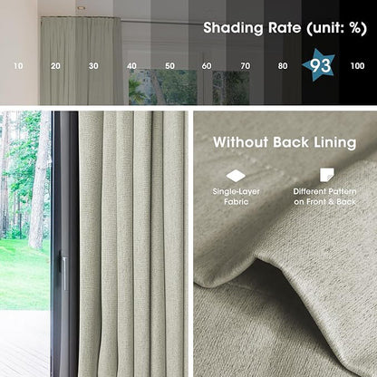 SmartWings Automatic Curtain Opener with Drapery, Motorized Vertical Blinds with Remote, Electric Closet Doors Sliding Panels Compatible with Alexa Google Homekit, 93% Blackout Light Khaki