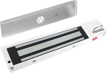 Visionis VS-VISML600LED-WH Indoor 600lbs White Electromagnetic Lock with LED Sensor for Door Access Control
