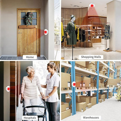 Wireless Motion Sensor Doorbell, Motion Detector Alarm Indoor, Door Chime for Business/Store/Office Entrance with Mini Size, 500ft Range,32 Chimes and 5 Adjustable Volume