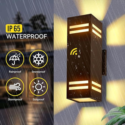 MZLITI 2-Pack Bronze Dusk to Dawn Outdoor Lights, Wall Light Wtih LED Bulbs, Modern Up Down Lights Outdoor, IP65 Waterproof Exterior Lighting Fixtures, Outside Lights for House for Porch, Garage