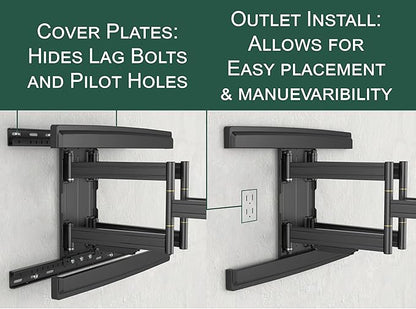 ynVISION.DESIGN Heavy Duty TV Wall Mount for 65–100” TVs, XXL Full Motion Bracket Extends 31.5”, Tilt Swivel Leveling, 154 lbs Capacity, Max VESA 800x600, Fits Flat, LED, LCD, OLED, 4K, Smart TVs
