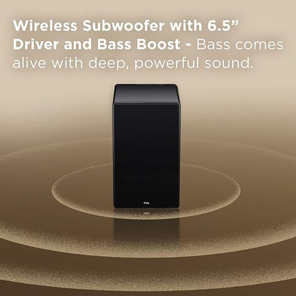 TCL Q65H 5.1 Sound Bar with Wireless Subwoofer for Smart TV | Dolby Atmos DTS:X Auto Room Calibration| 580W Power Bluetooth Home Theater Speaker with Bass | App Control & Remote Control | Latest Model