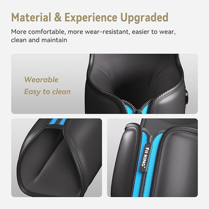 FIT KING Rechargeable Leg and Foot Massager - Cordless Air Compression Full Leg Boots Massager for Circulation and Recovery - Pressure Sensor & LCD Display - 3 Modes 10 Intensities 5 Timer Functions