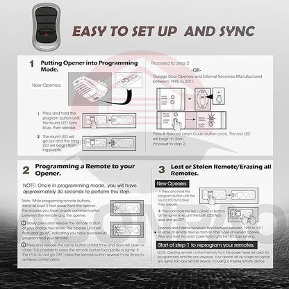 2 for Genie Garage Door Opener Remote G3T-A G3T-R G3T-BX Intellicode【10-Years-Warranty】