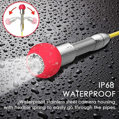 Pipe Pipeline Inspection Camera, Drain Sewer Industrial Endoscope HBUDS Waterproof IP68 Snake Video System with 7 Inch LCD Monitor 1000TVL Camera