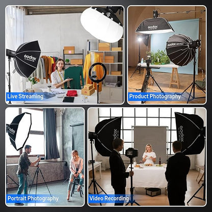Godox Litemons LE200Bi 220W Bi-Color LED Video Light, 57700Lux@1M with APP Control, CRI/TLCI 98+ Studio Light with 11 FX Effects, 0-100% Brightness Bowens Mount LED(Black)