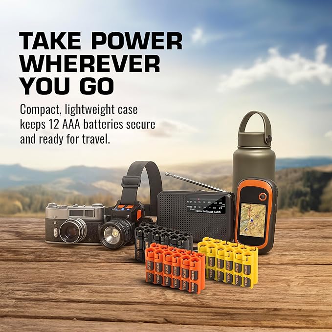 Storacell AAA-12 Battery Storage Caddy and Dispenser (Pack of 2), Black, Holds 12 AAA Batteries (Not Included), Durable & Compact Design, The Original Battery Caddy, Made in The USA