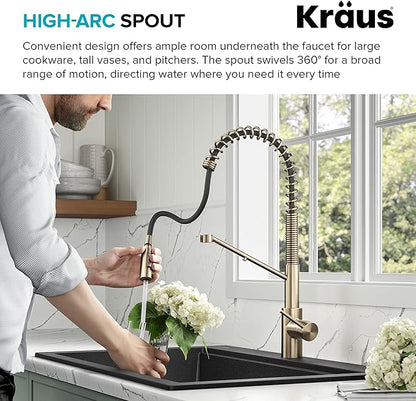 KRAUS Oletto 2-in-1 Commercial Style Pull-Down Single Handle Water Filter Kitchen Faucet for Reverse Osmosis or Water Filtration System in Spot-Free Stainless Steel, KFF-2631SFS