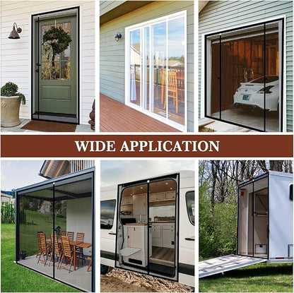 Yotache Custom Magnetic Screen Door, Left Right Side Opening Door Mesh with Magnets for Patio, Balcony, Front Door