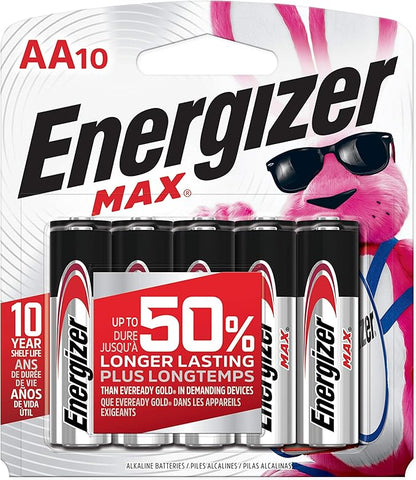 Energizer AA Batteries, MAX Double AA Battery Alkaline, 10 Count