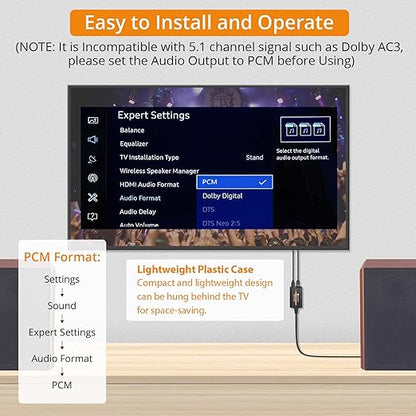 Neoteck 192kHz DAC Converter 7ft/2.1m Optical to RCA Cable SPDIF to RCA Digital to Analog Converter for HDTVs Set-Top Boxes DVD/Blu-Ray Players-Male Output