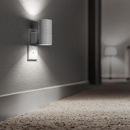 Briignite Night Lights Plug into Wall, Modern LED Night Light Plug in, Dusk to Dawn Sensor, 5000K Daylight, 0-100LM Adjustable Brightness, Dimmable NightLight for Hallway, Bedroom, Stairway, 2 Pack