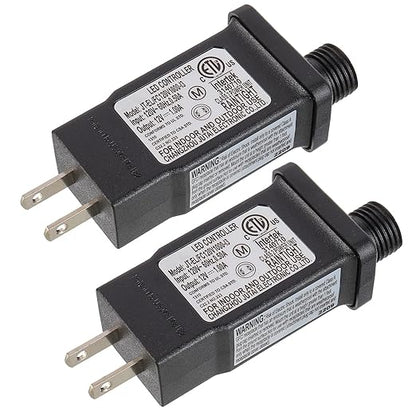 SIGANDG 12V 12W LED Transformer Replacement Class 2 Power LED Controller with 8 Modes Supply for Christmas String Light Inflatable Decorations IP44 Waterproof Low Voltage Transformer(2 Pcs)
