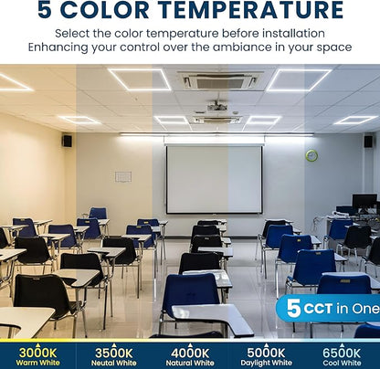 Nothing BUT LEDs 2x2 FT Edge-Lit Frame LED Flat Panel Lights, 5CCT Selectable 3000K‑6500K & 20W/30W/40W, 5000LM, 0‑10V Dimmable, Drop Ceiling Grid Light Fixture, ETL & DLC Listed, 100‑277V – 4 Pack