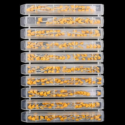 EEEEE 30 Value 900 pcs Multilayer Monolithic Ceramic Capacitor Assortment kit 10pf－10uF Individual Box Lid pf nf uf (900 pcs)