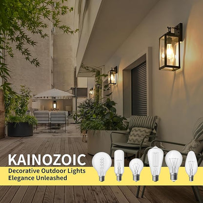 Kainozoic Motion Sensor Dawn to Dusk Outdoor Sensor Light Fixture Anti-Rust Exterior Wall Lighting Waterproof Outdoor Wall Lantern for Porch Patio Front Door Garage - 2 Pack