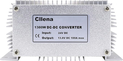 Cllena DC 24V Step Down to 13.8V 100A 1380W Converter Voltage Regulator, Waterproof DC/DC Voltage Reducer Buck Transformer Power Supply for Golf Cart