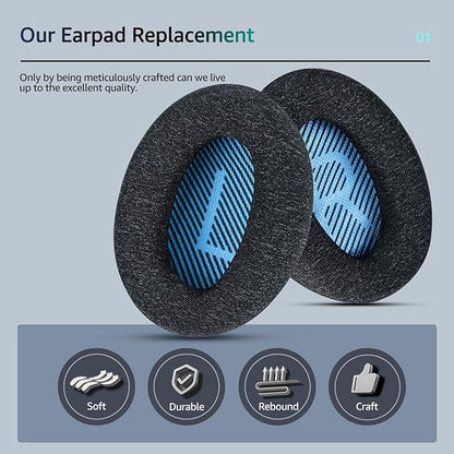 Fabric Comfort - Wzsipod Ear Pads for Bose Quiet Comfort 25/QC25 Headphones, Compatible with QC35 QC35ii QC45 QC15 & More Series, Replacement Exclusive Styles,s2