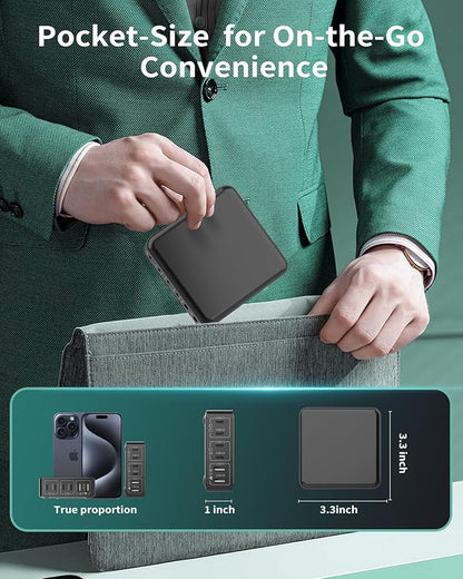 MSTJRY Charging Station for Multiple Devices : 130W 6 Port GaN Fast USB C Charger Station, Compact Multi Port PD 65W 45W Charger for iPhone 17/16 15/14/13/Pro Max