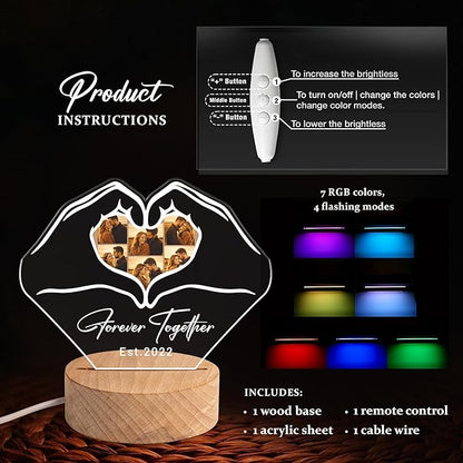 MamaEra Personalized Spotify Plaque Night Light with Photo - Custom Acrylic Glass LED Lamp Frame - Romantic Valentines Day Gift for Him Her Boyfriend Girlfriend Husband Wife Couple (Art Deco)