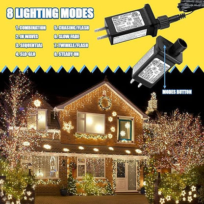 30V 0.3A Class 2 Power Supply Replacement LED Transformer IP44 LED Light Controller Low Voltage Transformer for Christmas String Light Inflatable Device (30V9W 8Modes 1PC)