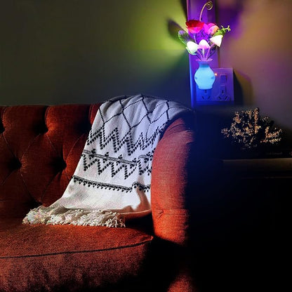 2Pack Plug in LED Night Light w/Auto Dusk to Dawn Sensor,AUSAYE 0.5W Energy Saving Lamp Dream Nightlight Rose Flower Mushroom Lights for Kids Adults Bedroom,Bathroom,Living Room,Kitchen,Hallway