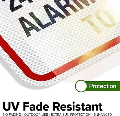 Warning 24 HR. Monitored Alarm Connected To Police Sign, 18x24 Inches, 3M EGP Reflective, Rust Free .080 Aluminum, Fade Resistant, Made in USA by My Sign Center