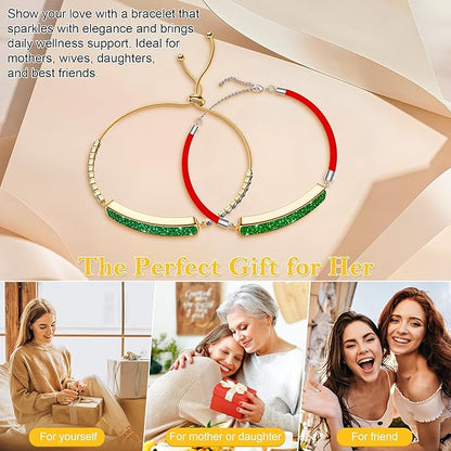 Smart Bracelet for Women, Jewelry Fitness Tracker with 2 Bands, Heart Rate & SPO₂ Monitor, Stress & Sleep Tracking, Step & Calorie Counter, 5ATM Waterproof for iOS & Android, No Subscription, Green