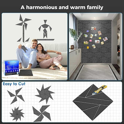 50 Pack Bulk Self-Adhesive Soundproof Wall Panels, 12 x 12 x 0.47 in Sound Proof Foam Panels for Walls, 1.2lb/ft³ High Density, Thicker 0.47in, Acoustic Panels, Duty for Large Walls Gray