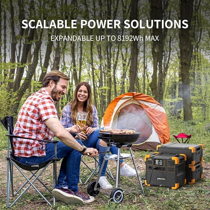 PECRON Portable Power Station E2400LFP, 2048Wh Solar Generator Backup, 2400W LiFePO4 Battery Expandable to 8192Wh, Fast Charging in 1.5 Hrs Power Station for Emergencies, Camping, RV, Home Use