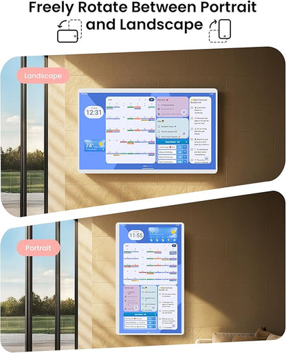 Viewzio 24 Inch Digital Planner Wall Planner Touch Screen Chore Chart Syncs All Android Tablet Apps To Do List Notepad Electronic Smart Calendar Digital for Family Meal Planner Support Via App Store Wall Mount White (24 Inch)