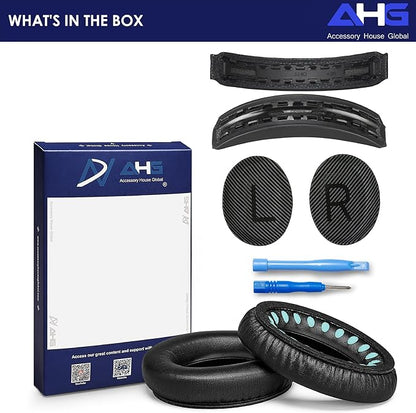 Replacement QC Ear Pad and Headband Pad Kit Cushion. Compatible with Bose QuietComfort (2023) QC45 QC35 QC35 II QCSC QCSE Wireless Noise Cancelling Headphones (Black)