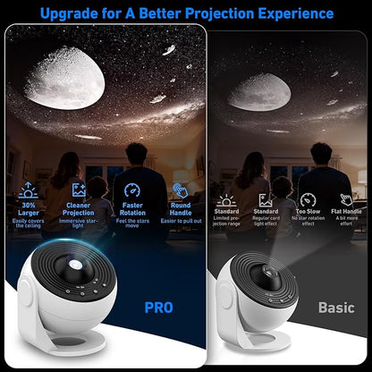 Galaxy Projector Pro, 13 in 1 Home Planetarium Galaxy Projector for Bedroom, Star Projector Galaxy Light with Timer, Adjustable Focus Night Light Projector for Kids Adults Room Decor