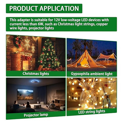 SIGANDG 12V 12W 8 Mode LED Controller with Memory Function and IR Remote Control Low Voltage Transformer for Holiday String Lights,not Fit for 8 Mode with Control Box and 1 Mode String Light(1 pcs)