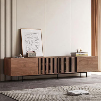 NessCarsti Mid Century Modern TV Stand for 70 Inch TVs, 70.87" Walnut Console with Ample Storage – Stylish Entertainment Center for Living Room or Bedroom