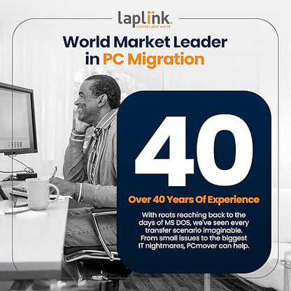 LAPLINK Easy Transfer Cable, Includes PCmover Express Data Transfer Software and High Speed Ethernet Cable, Single Use License, Only Transfers Files and Settings. Compatible with Windows 11