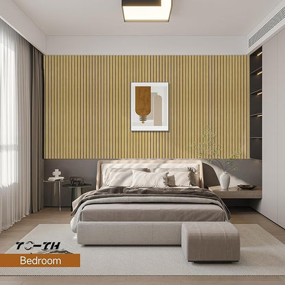 TO-TH Large Art Acoustic Panels,5 Pack Sound Absorbing Panels,47.2” x 23.6” x 0.4” Soundproof Panels,High-Density Acoustic Wall Panels,Decorative Sound Panels with Wood-Look