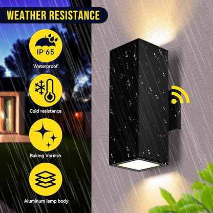 MZLITI Outdoor Light Fixture Dusk to Dawn 2 Pack, Matte Black Modern Porch Light IP65, 3000K LED Bulbs Exterior Lighting Fixtures Outdoor Wall Lights for House, Garage Front Door