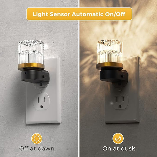 L LOHAS Night Lights Plug into Wall, 2 Pack 3000K/4000k/5000KColor Changing Night Light, 3CCT Color Temperature Night Light, Dusk to Dawn Sensor for Hallway, Bathroom