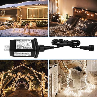 30V 0.8A LED Controller with Extension Cord, Replacement Model JC-DC300V0800-G1 Class 2 Power Supply IP44 Low Voltage Transformer for Christmas Light