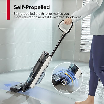 Ultenic Wet Dry Vacuum Cleaner,Cordless Vacuum Mop Combo with Self-Cleaning,Smart Mess Detection,50mins Runtime,3-in-1 Vacuum Mop for Hard Floors,Edge Cleaning,LED Display,Black,AC1 Elite