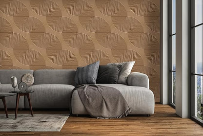 From Plain To Beautiful In Hours 9002 Arc Swell PVC 12 in x 12 in Peel and Stick Wall Panels (Covers / 10 sq.ft), Brown Candy, 10 Piece