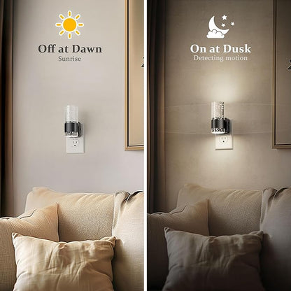 JandCase Night Light, Night Lights Plug into Wall,2 Pack LED Nightlight with Adjustable Brightness, 5000K，Automatic Night Light Plug in with Auto Light Sensor for Bathroom Hallway Room Decor