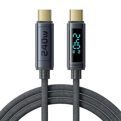 toocki USB C Cable 6.6ft 240W Fast Charging Cord with LED Display Compatible with iPhone 17 16 15 Pro Plus Pro Max Air, iPad Pro, Samsung Galaxy S24 S23, Switch, MacBook Air, Pixel